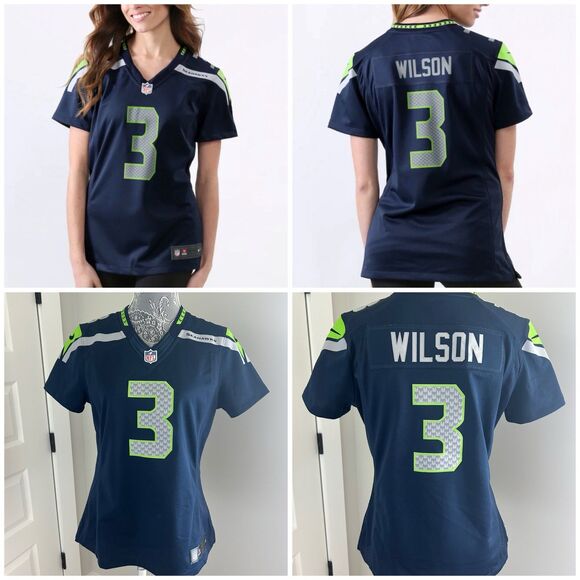Nike Seattle Seahawks On Field Russel Wilson 3 NFL Football Jersey Women Medium - Picture 1 of 9